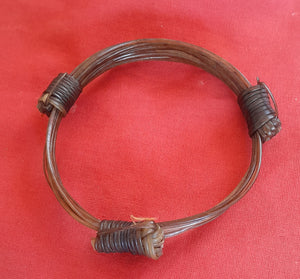 JEB1 Light brown elephant hair bracelet 3.5" max diam