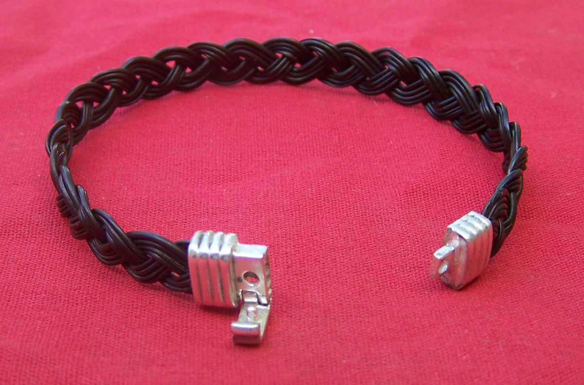 JESS Woven elephant hair bracelet with sterling silver clasp