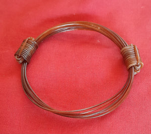 JEB5 Transparent light brown elephant hair bracelet 3.5" diam