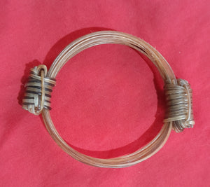 JEW23 White and light brown elephant hair bracelet 3.5" dia.