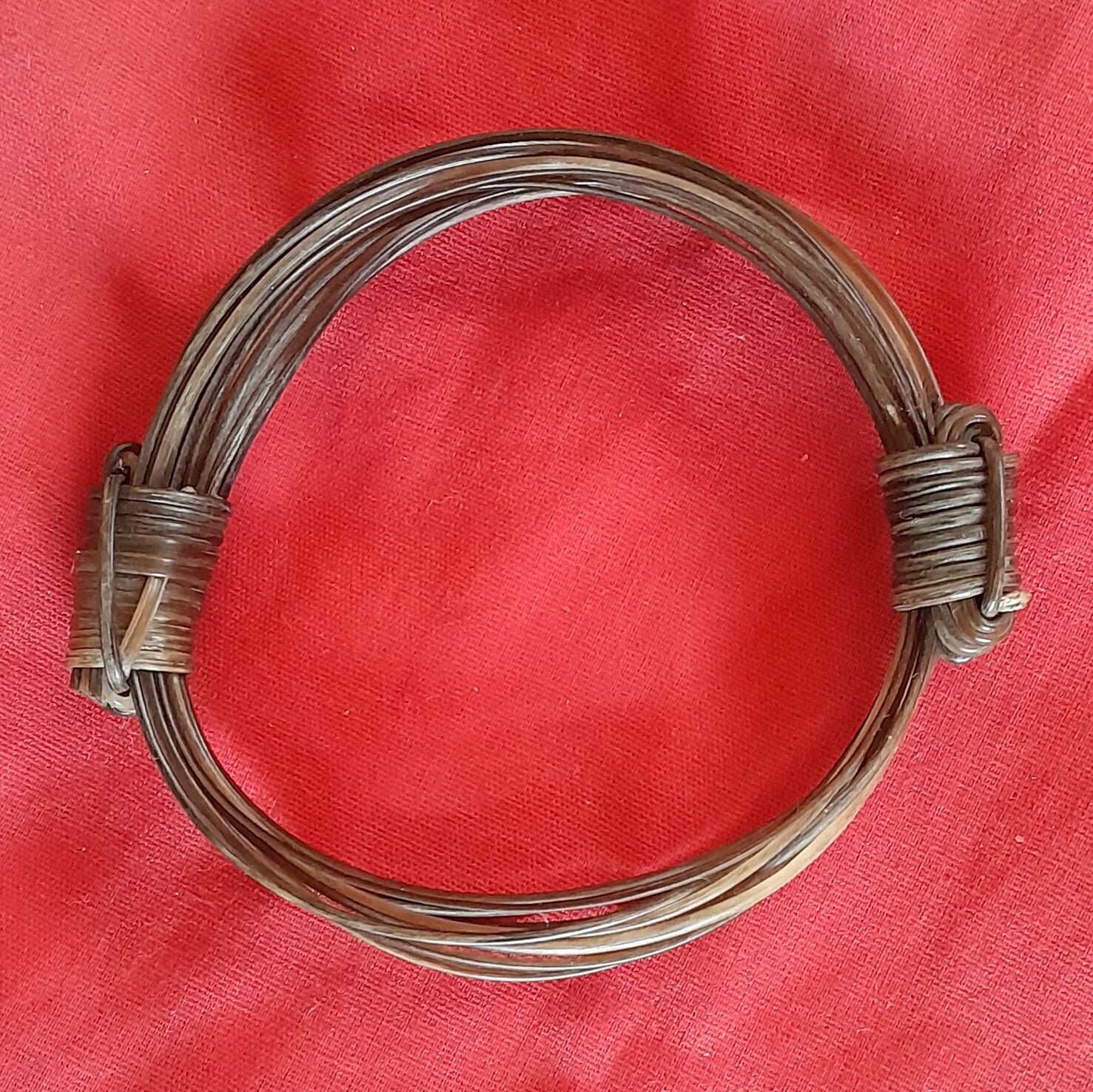 JET6 Thickest Brown elephant hair bracelet 4" diameter