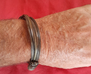 JET6 Thickest Brown elephant hair bracelet 4" diameter