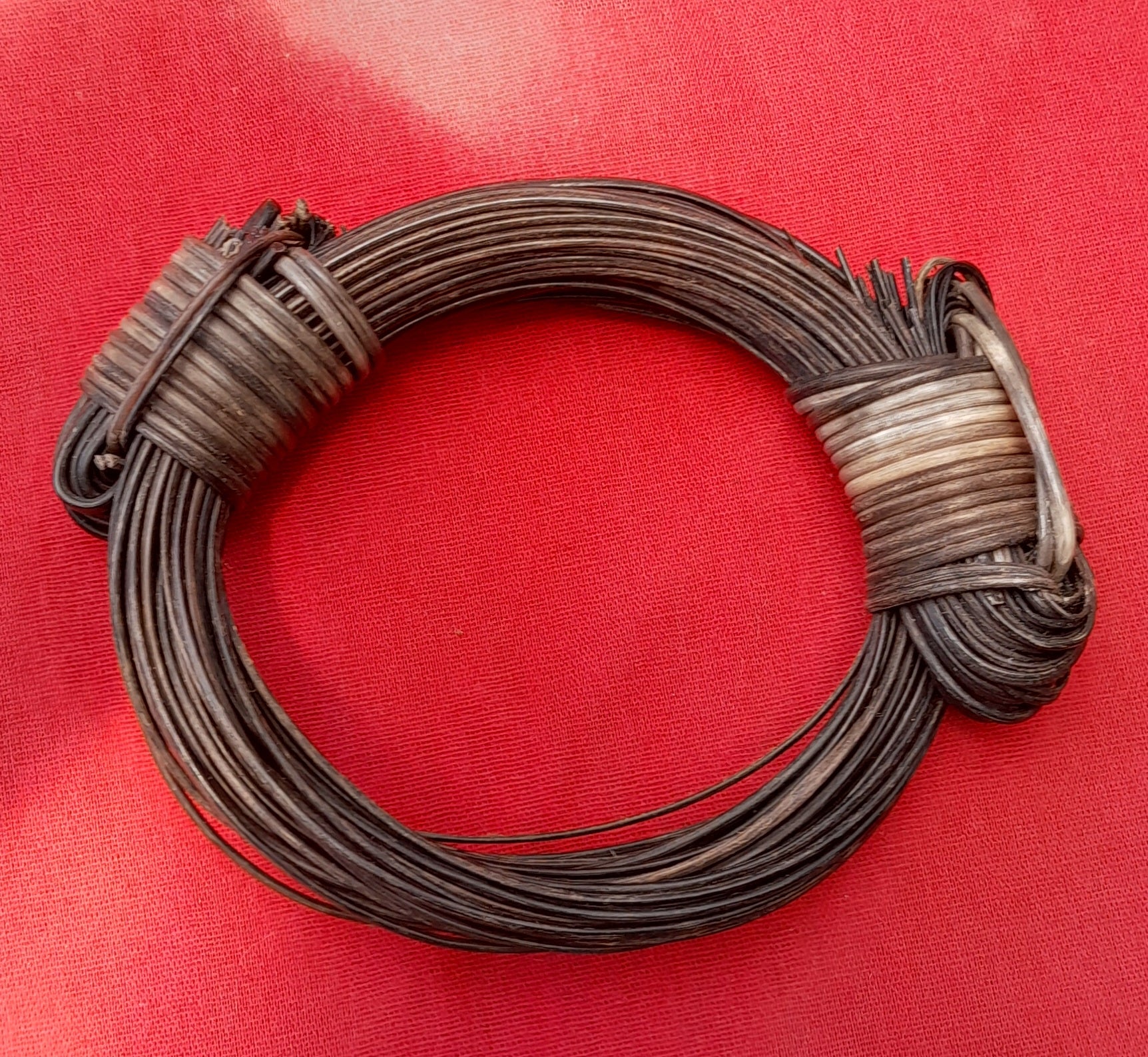 JET6 Thickest Brown and black elephant hair bracelet 3.5" max diameter