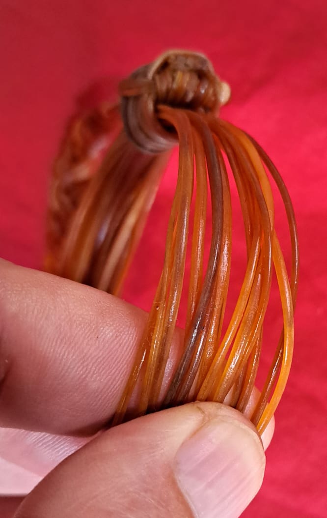 JEAR9 "Francis Cary" Orange/White elephant hair bracelet