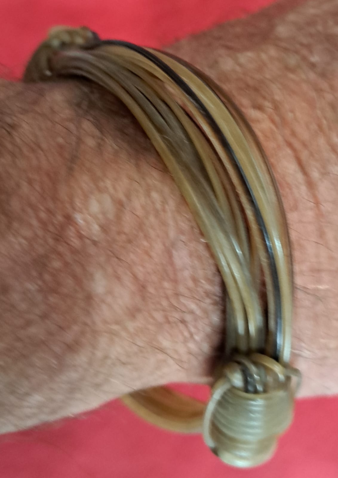 JEW7 White elephant hair bracelet max 3,5" diameter