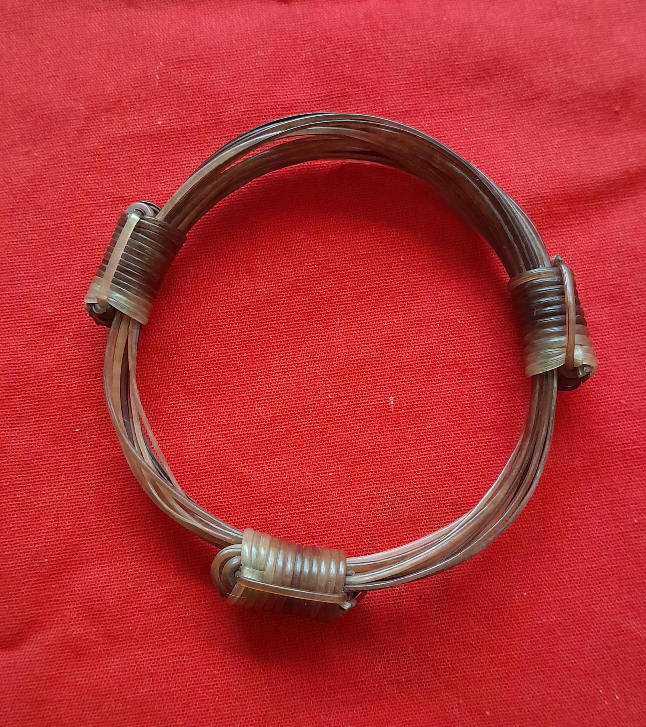 MC1 Multi color Elephant hair bracelet max. Diam 3.5"