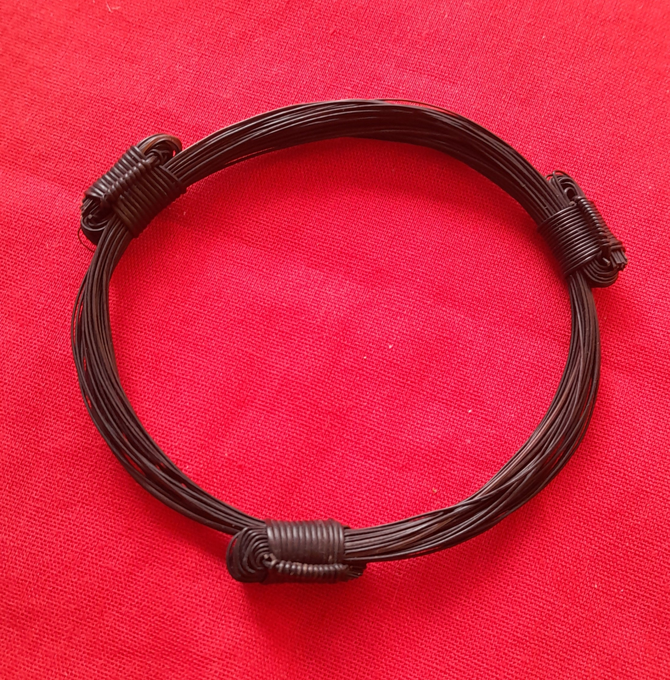GIR3 3 Knot Genuine Giraffe Hair Bracelet (25 hairs)