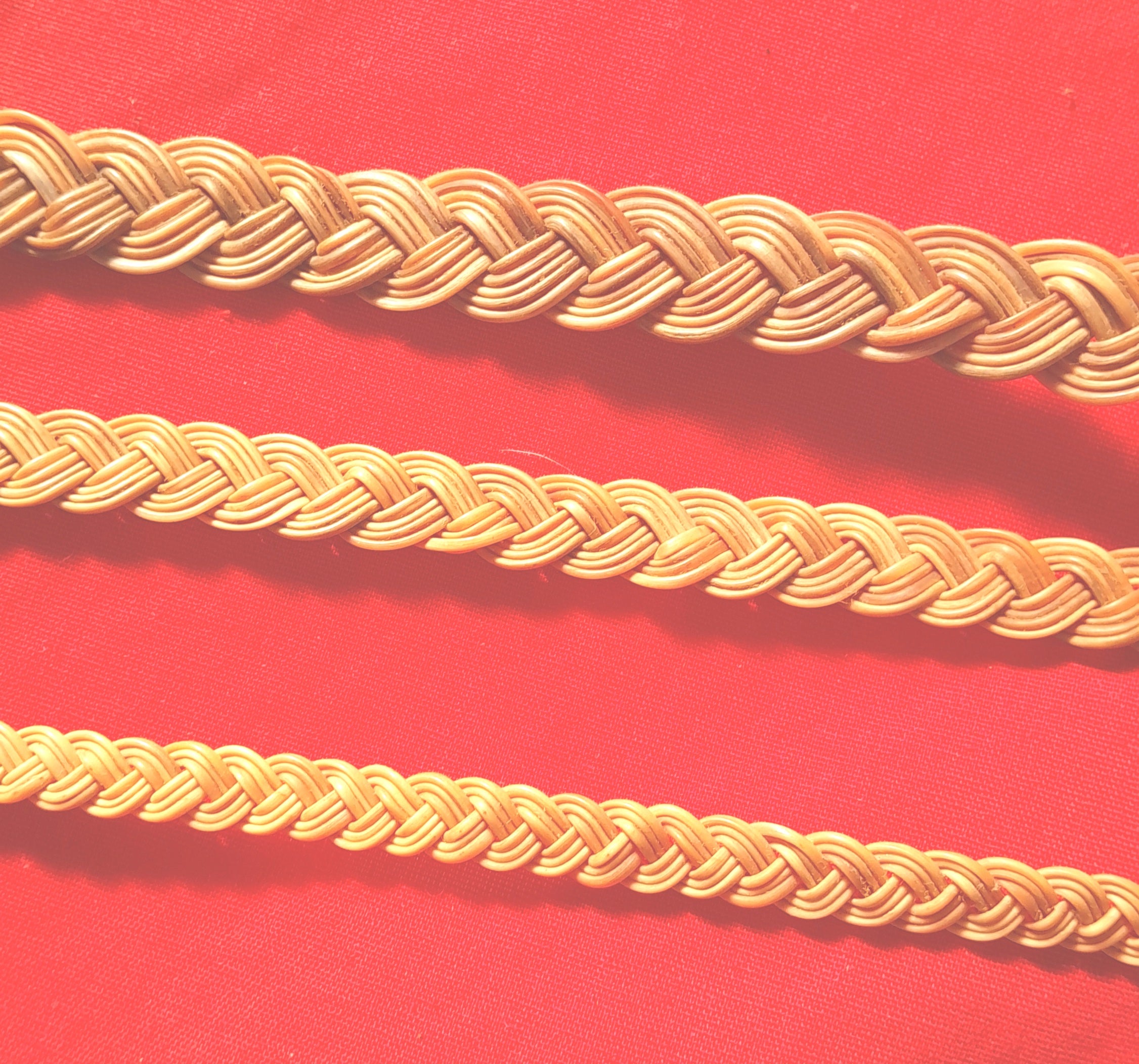 WPB Plain elephant white hair braids, various widths, no clasp