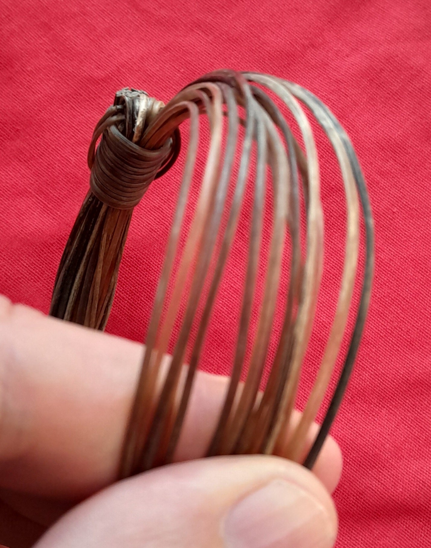 JEB28 Transparent Brown elephant hair bracelet 3.5" diameter