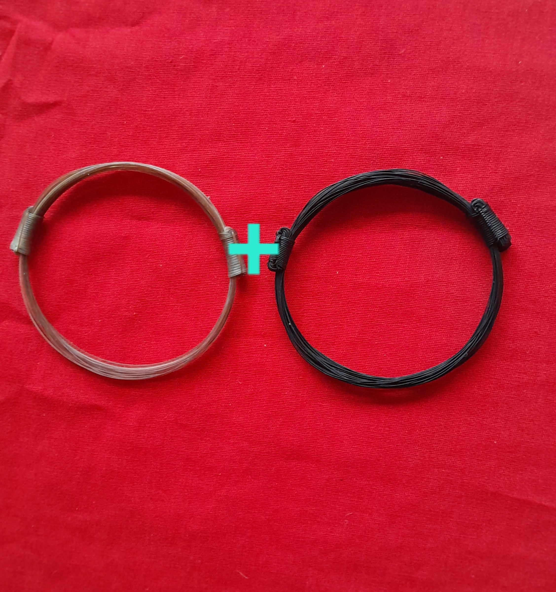 GIR20 Save $130 Set 2 giraffe hair bracelets. Light brown and black