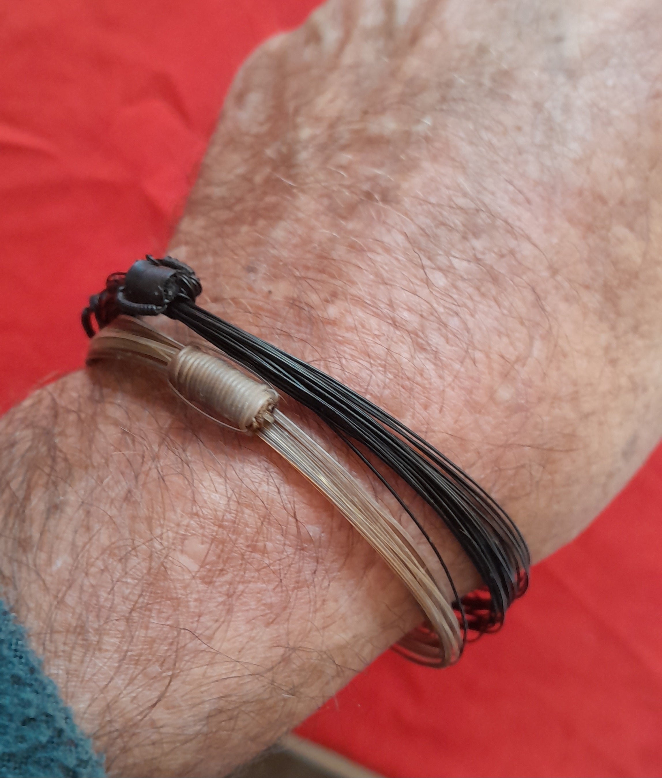 GIR20 Save $130 Set 2 giraffe hair bracelets. Light brown and black