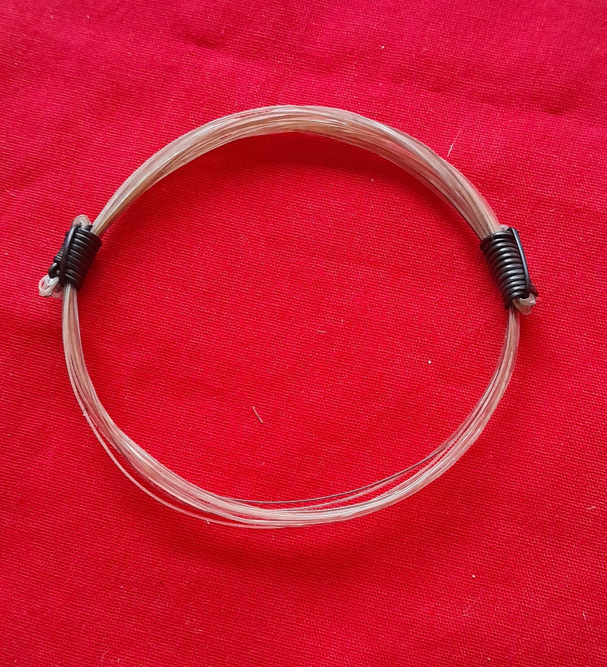 GIR14 Genuine XL white giraffe hair bracelet with elephant hair knots.