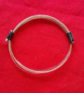 GIR14 Genuine XL white giraffe hair bracelet with elephant hair knots.