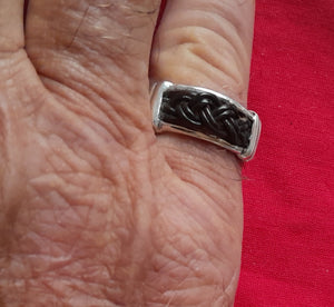 EH4 Elephant Hair Ring & sterling silver