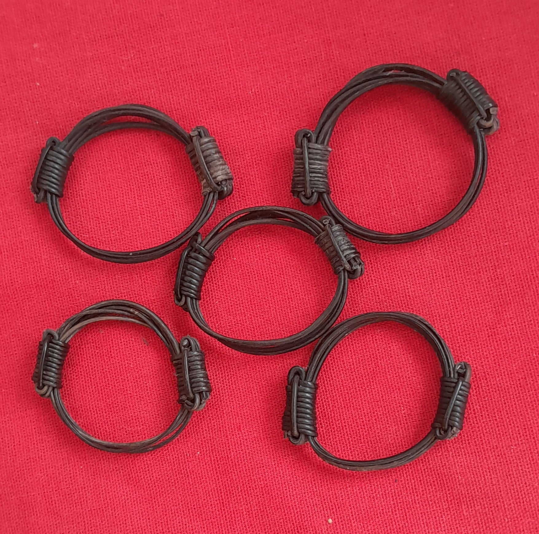 EHRH5 Set of 5 Elephant Hair Ring