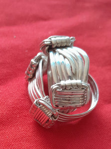 EHRS Elephant Hair style sterling ring