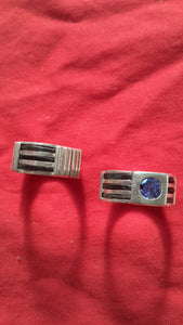 EHR17 Elephant Hair Ring sterling & Tanzanite