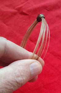 GIR14 Genuine XL white giraffe hair bracelet with elephant hair knots.