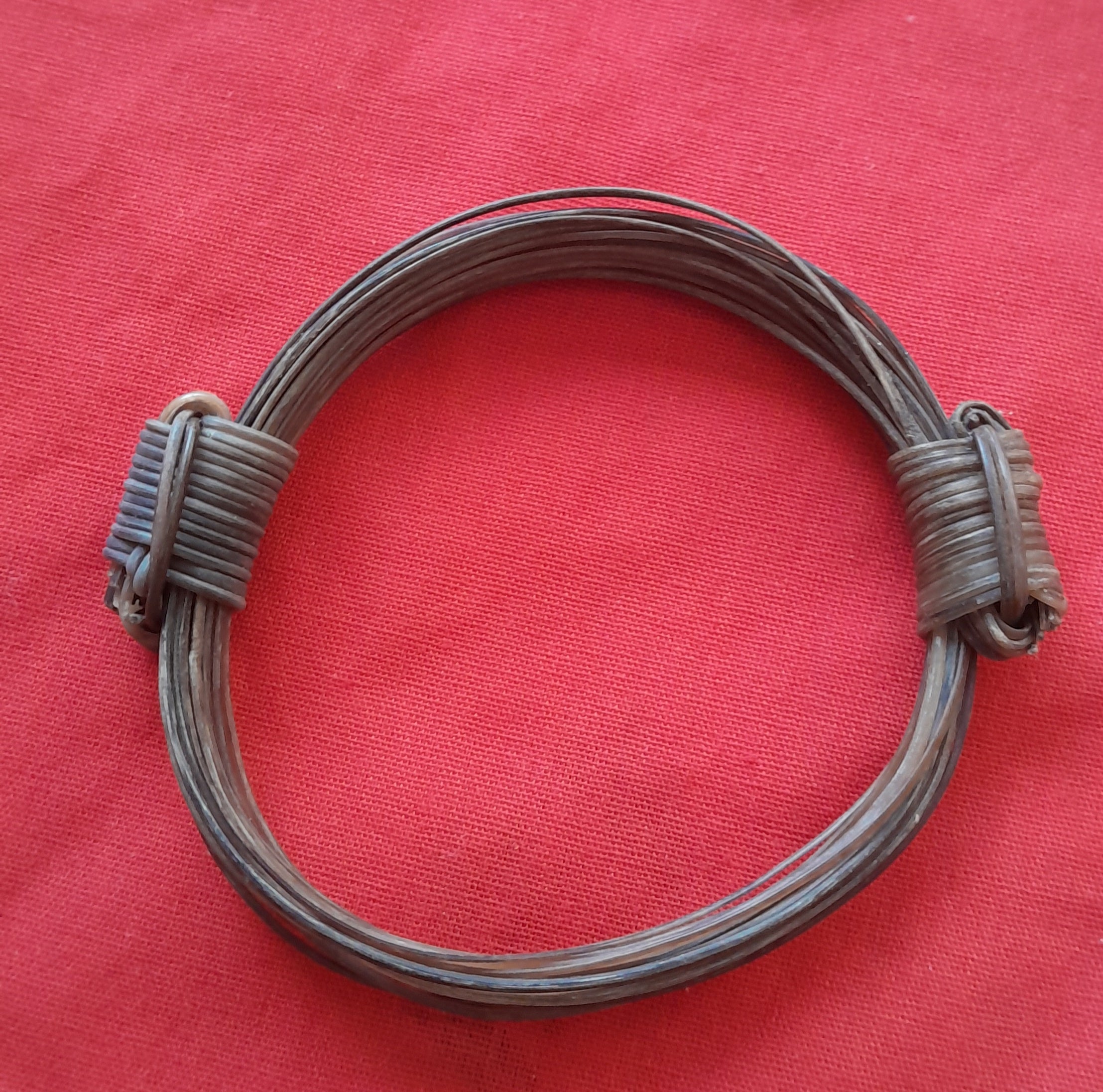 JEB28 Transparent Brown elephant hair bracelet 3.5" diameter