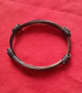 GIR18 Extremely unique choc brown 4 knot giraffe hair bracelet.