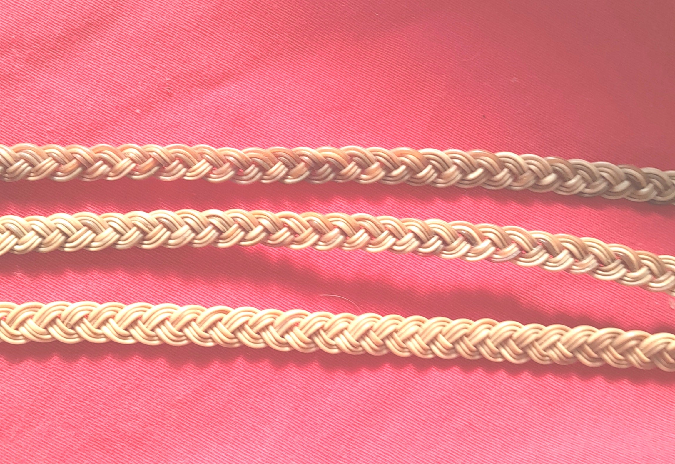 WPB Plain elephant white hair braids, various widths, no clasp