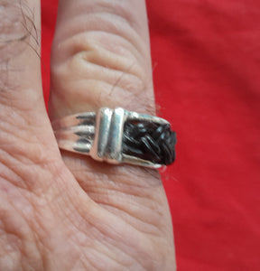 EH4 Elephant Hair Ring & sterling silver