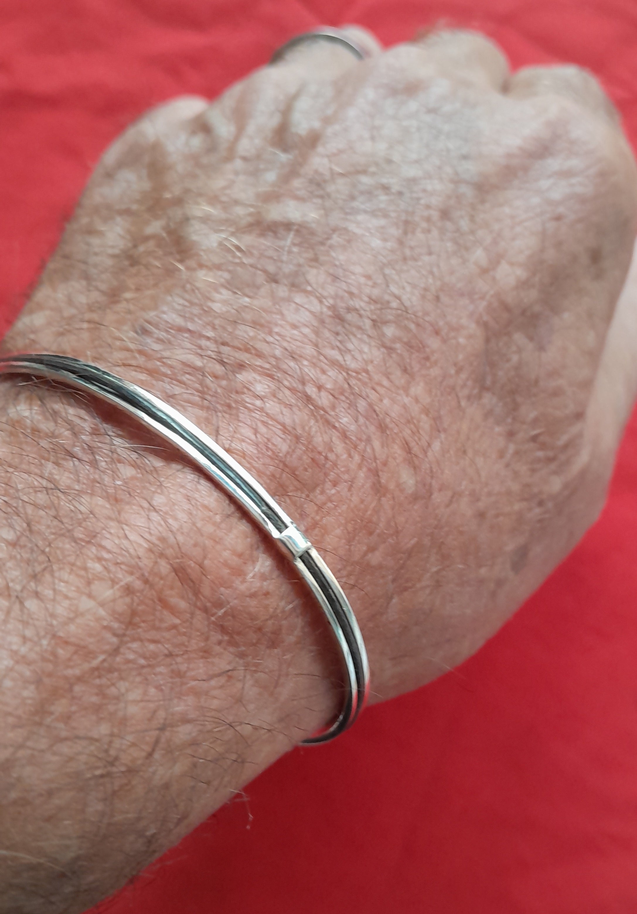 Lee1SP Elephant hair and 925 sterling silver bracelet