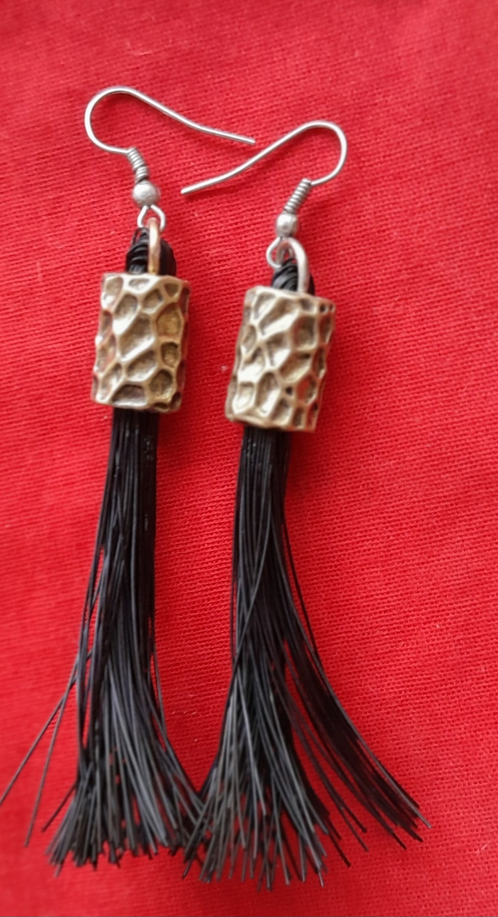 SE2 Earrings with genuine giraffe hair