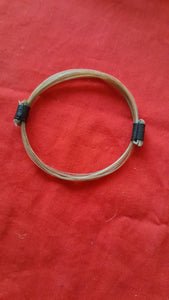 GIR12 Genuine white giraffe hair bracelet with elephant hair knots.