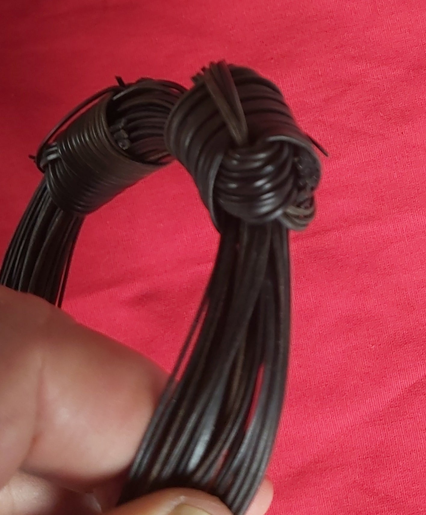 VB5 3 Knot bulky elephant hair bracelet 3" max. Diameter