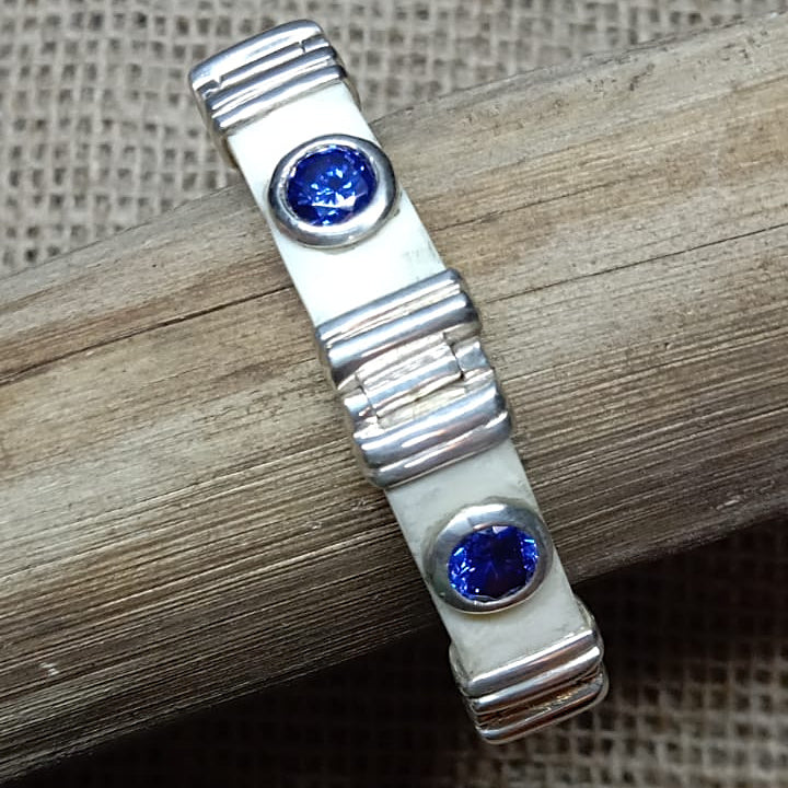 FC6 Hand crafted warthog tusk and Tanzanite bracelet