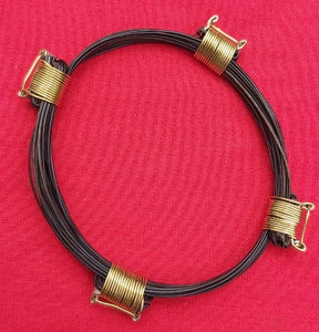GK34 Traditional 4 Knot Gold Elephant Hair Bracelet